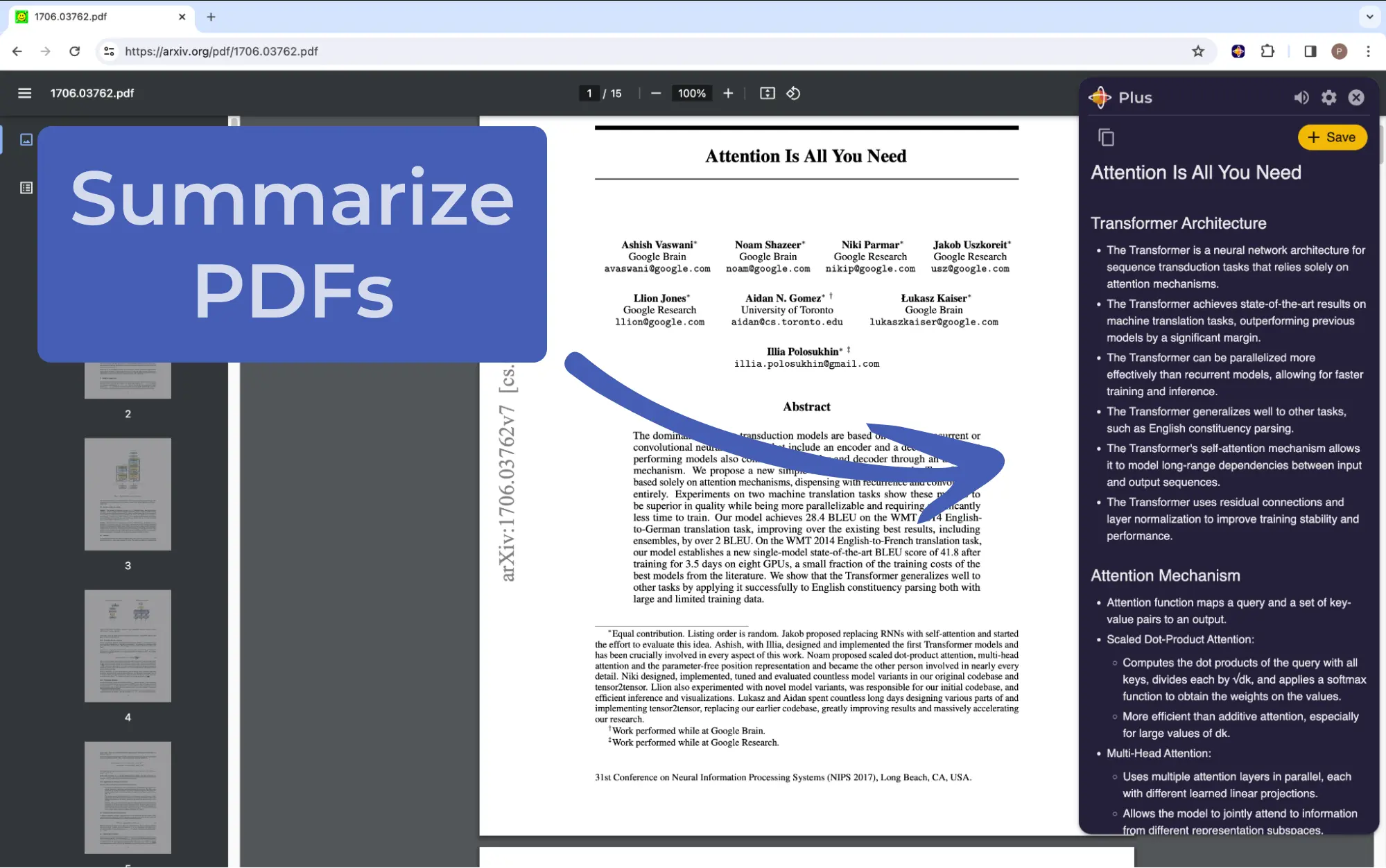 How to use AI to summarize PDFs