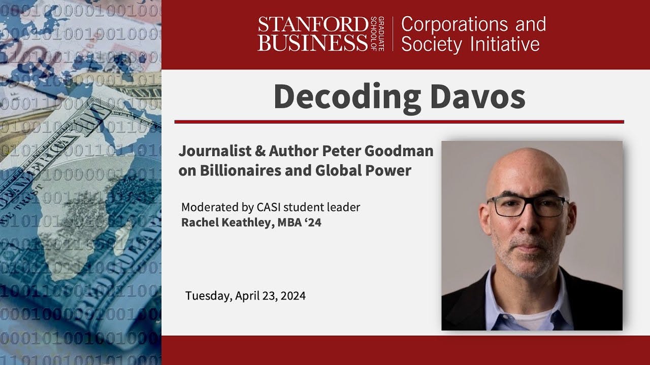 Decoding Davos: Peter Goodman on Billionaires and Global Power